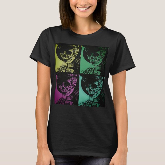 Pop Skull Girl Sweatshirt T Shirt (Framsida)