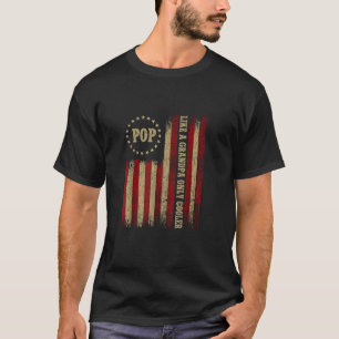 POP som en farfar, ENDAST COOLER Funny Fars dag G T Shirt