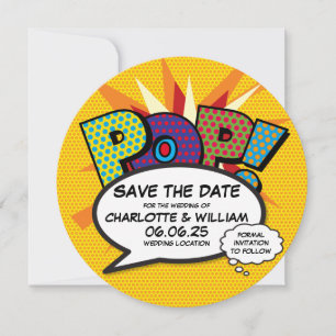 POP Spara datumet Rolig Retro Serietidning Pop Art