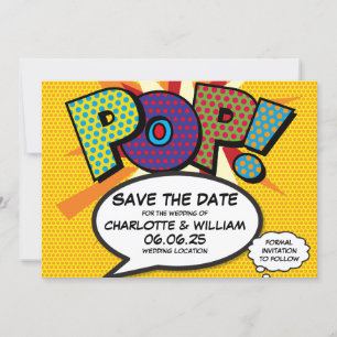 POP Spara datumet Rolig Retro Serietidning Pop Art