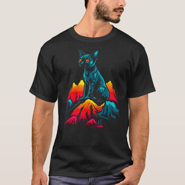Pop Sphynx Katt T Shirt (Framsida)