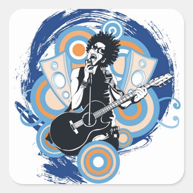 Pop Star Fyrkantigt Klistermärke (Framsida)