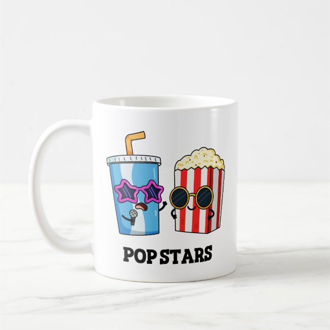 Pop Stars Funny Snack Pun Kaffemugg (Vänster)