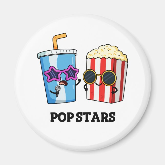 Pop Stars Funny Snack Pun Magnet (Framsidan)