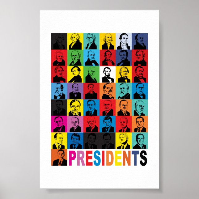 Pop-style Presidents Poster (Framsidan)