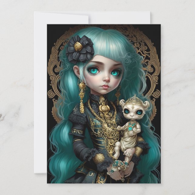 Pop Surrealism, Gothic Girl, Low Brow Inbjudningar (Framsida)