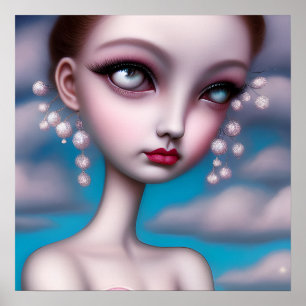 Pop Surrealism Long Nacke Girl Poster
