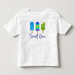 Pop Sweet One 1-årsdag blå grön T Shirt