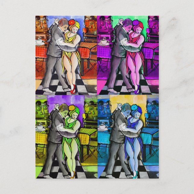 Pop Tango Dancing Vykort (Framsida)
