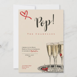 Pop! The Champagne romantic Bridal Shower card Kort