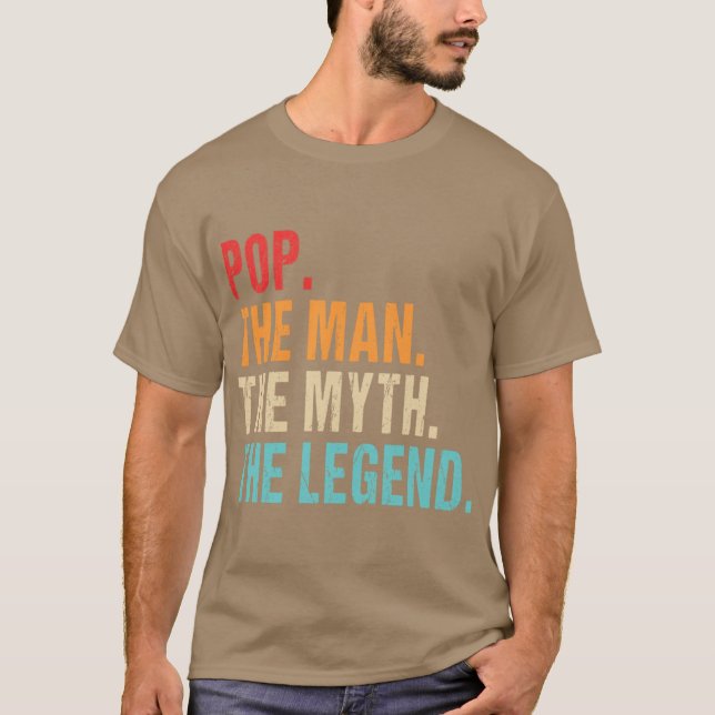 Pop the man the the legend family t shirt (Framsida)