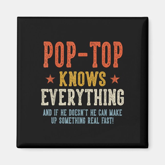 Pop-top vet allt fars dag retro magnet (Framsidan)
