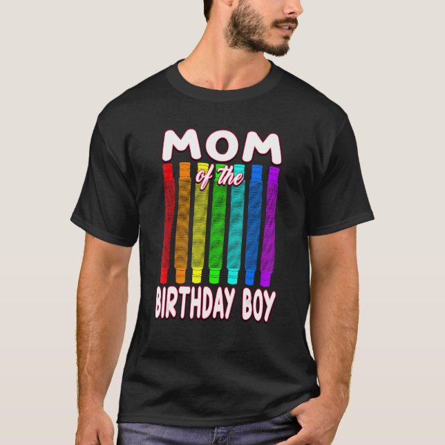 Pop Tube Birthday Mamma, födelsedagspojken T Shirt (Framsida)