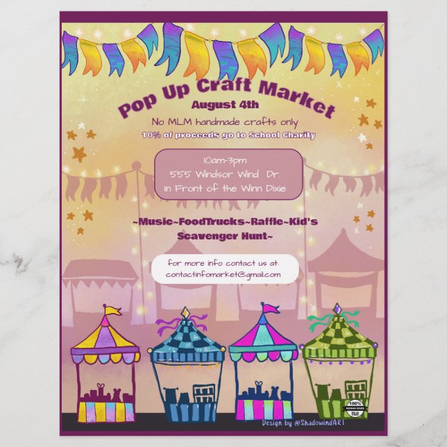 Pop Up Market Evenemangsflyers (Ingen AI) Brevhuvud (Framsida)
