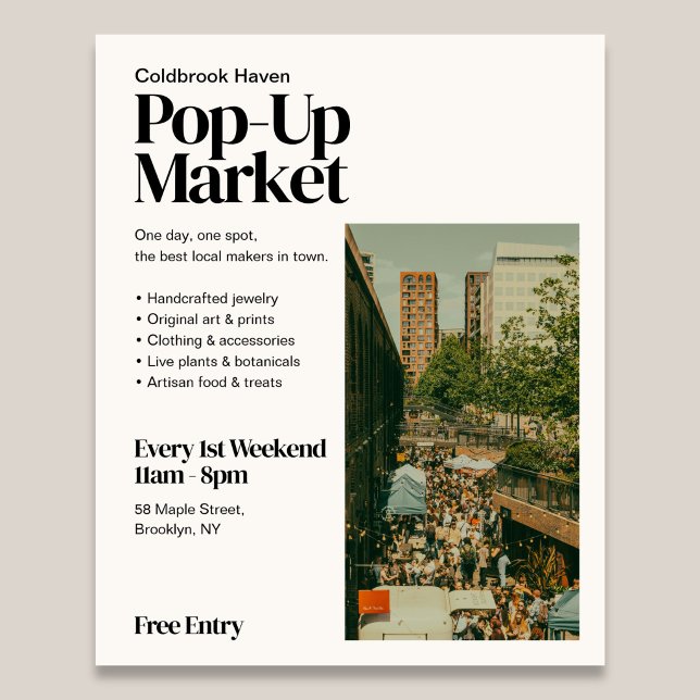 Pop Up Market Retro Redaktionell Foto Flyer (Skapare uppladdad)