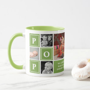 Pop Vi älskar dig Grön anpassad fotokollage Mugg