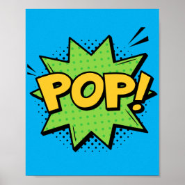 Pop! Vibrant pop Art Tecknad Burst Poster