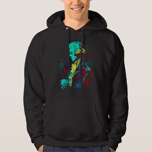 Pop Wolfgang Amadeus Mozart Music Composer Piano Hoodie (Framsida)