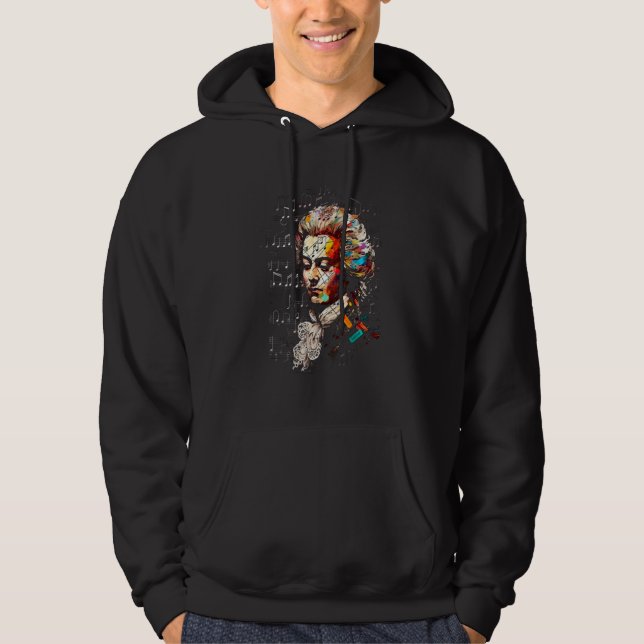 Pop Wolfgang Mozart Music Composer Piano Hoodie (Framsida)