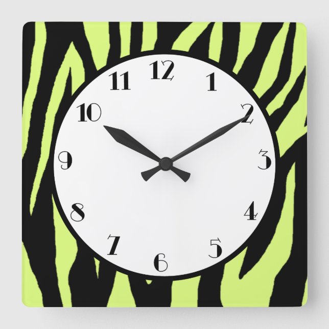 Pop Zebra Fyrkantig Klocka (Framsida)