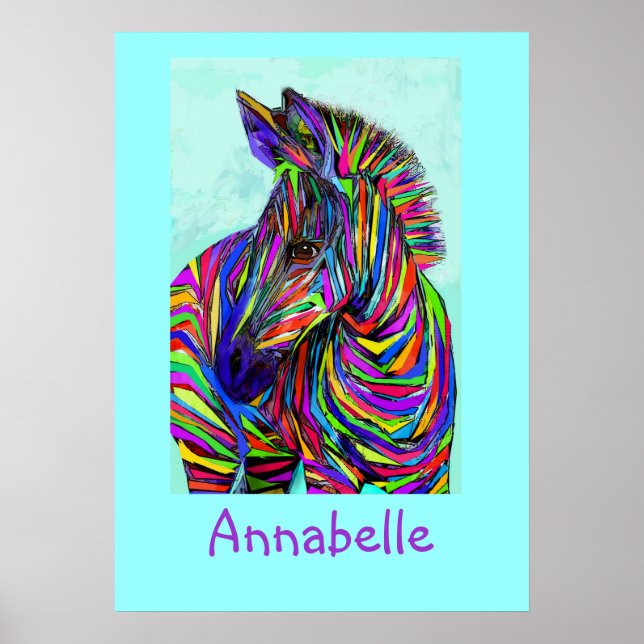 popart baby zebra, anpassningsbar poster (Framsidan)