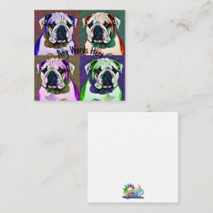 PopArt Bulldog Puppy Anteckningskort