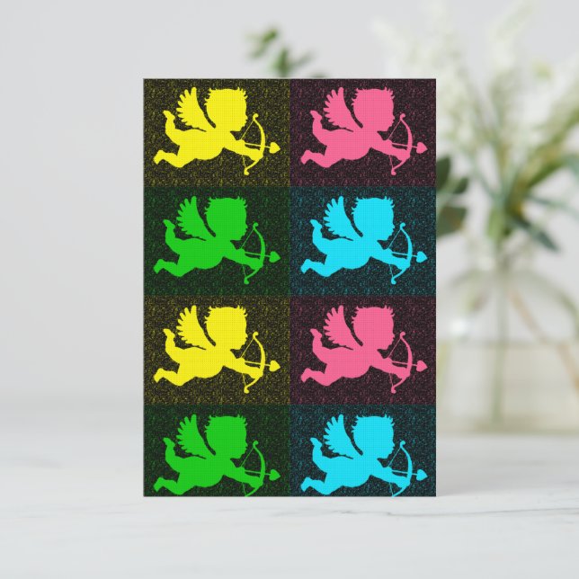 PopArt Cupids Kort (Stående Fram)