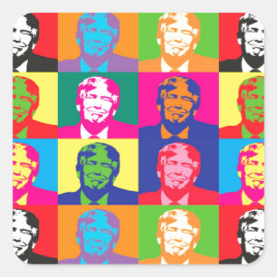 popart donald-trast fyrkantigt klistermärke