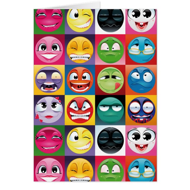 popart emojis hälsningskort (Framsidan)