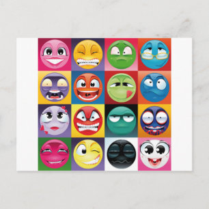 popart emojis vykort