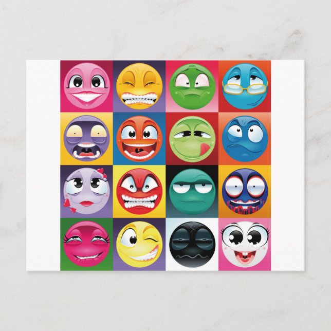 popart emojis vykort (Framsida)