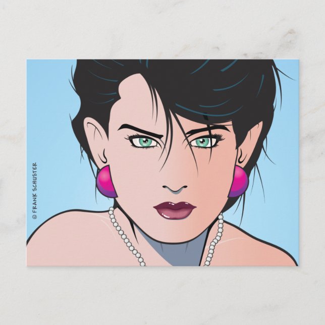 Popart Girl Angie Vykort (Framsida)