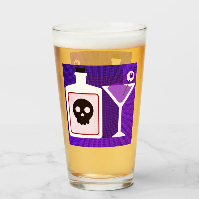 PopArt Halloween Cocktail Glaskopp (Framsida fylld)
