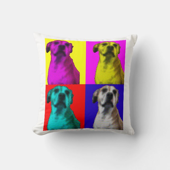 popart hund Dekorativ kudde (Framsida)