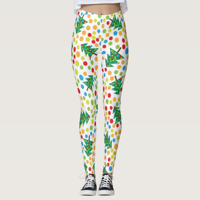 popart julgran leggings (Framsida)