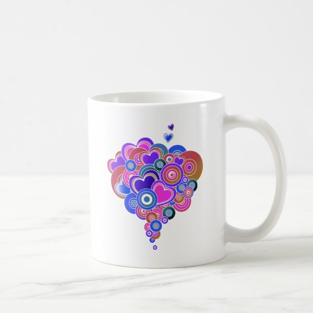 PopArt-Lila Hjärter Kaffemugg (Höger)