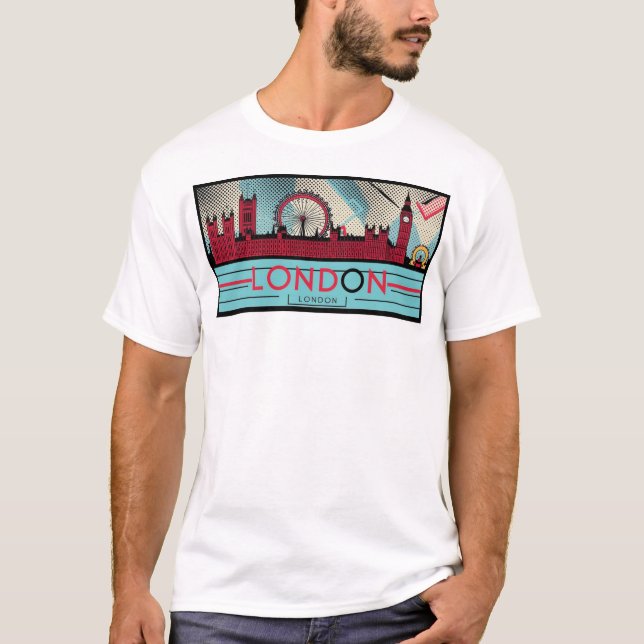 PopArt London Skyline 1 T Shirt (Framsida)
