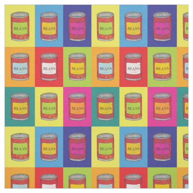Popart Mönster i konserverade bakade bönor Retro Tyg (Provkarta)