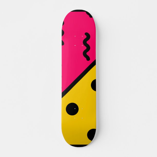 PopArt Mönster Mini Skateboard Bräda 18,5 Cm (Framsida)