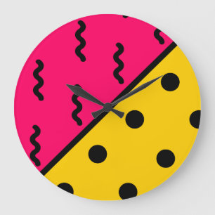 PopArt mönster Stor Klocka