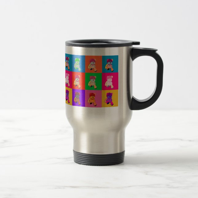 Popart Nalle Stainless Steel Travelr Mugg (Höger)
