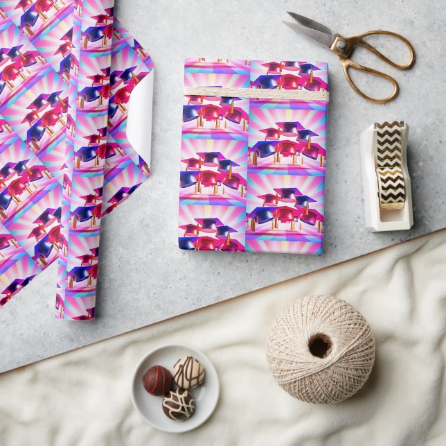 PopArt Studenten Hats Wrapping Papper Presentpapper (Hantverk)