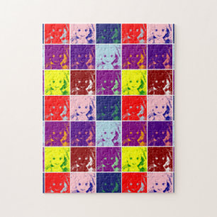 popart, underdocka bläck porträtt pussel
