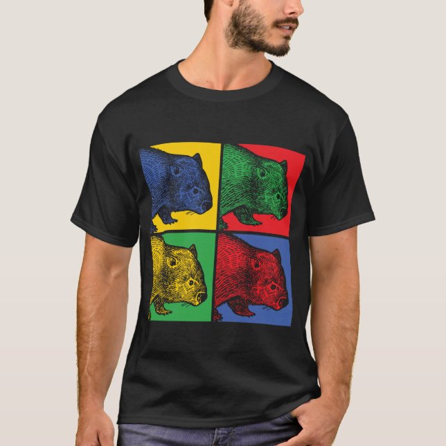 Popart Wombat T Shirt (Framsida)