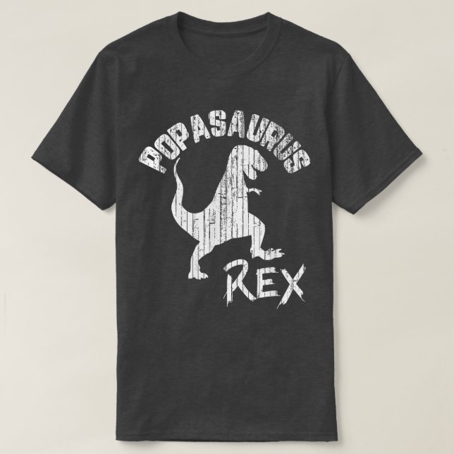 Popasaurus Re Cute Dinosaur Funny Fars dag Gift T Shirt (Design framsida)