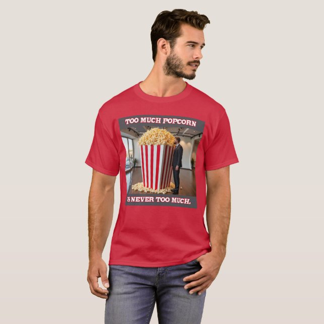Popcorn All manar cardinal red T-shirt (Hel framsida)