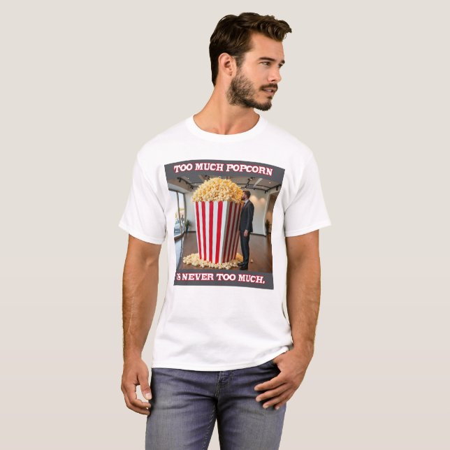 Popcorn All manar white T-shirt (Hel framsida)