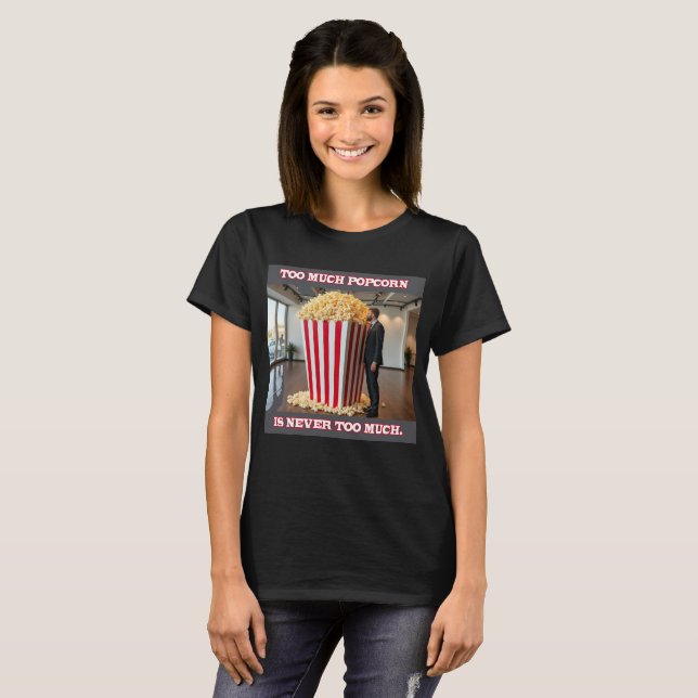 Popcorn Alla kvinnor svart T-shirt (Hel framsida)
