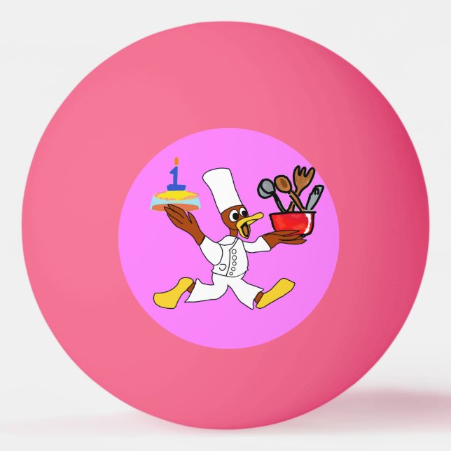 Popcorn Anime Chef Ducky Kazoo Rosa Ping Pong Boll (Framsidan)