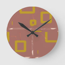 Popcorn Anime Flytande Squares Rustic Wall Clock